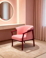 Fauteuil simple rose nordique en tissu confortable pour hôtel à thème, chambre d'enfant, appartement, zone de réception