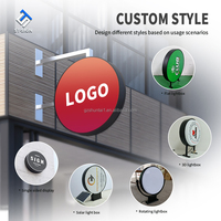 Boîte lumineuse publicitaire rotative personnalisée à LED, enseigne ronde pour magasin en plein air, en acrylique, métal, acier, pour application intérieure