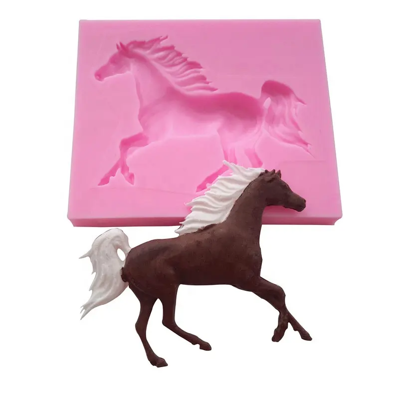 Koşu at kek dekorasyon araçları pişirme kalıp fondan silikon kalıp