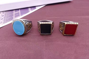 Venta al por mayor barato puestos de mercado nocturno de los hombres de piedra anillo de diamante de piedra natural en polvo anillo de cristal - Product Image 2
