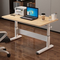 Bureau de levage de poste de travail à manivelle manuelle de couleur personnalisée avec bureau en bois rustique Table d'ordinateur PC debout réglable à vendre