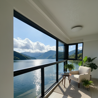 Ventanas Corredizas Panorámicas de Aleación de Aluminio, Impermeables y Resistentes al Polvo, para Espacios Interiores y Exteriores de Clubes de Alta Gama