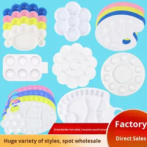 Paletas de Pintura Artística para Niños al por Mayor, Paleta de Plástico con Diseño de Flor de Ciruelo, Acrílica y de Acuarela, Pequeña y Grande, para Comercio Transfronterizo - Product Image 2