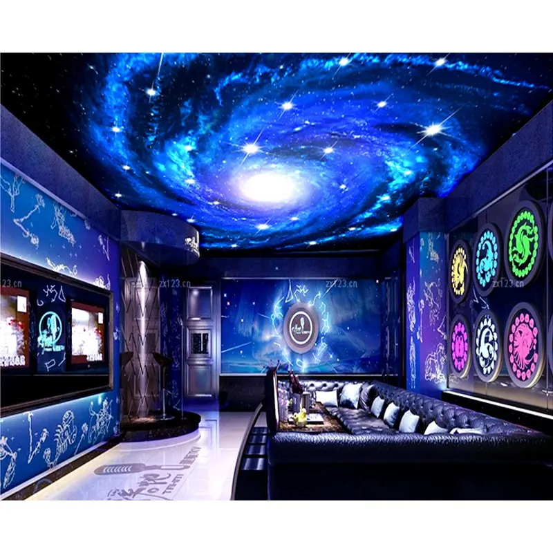 Star space ceiling wallpaper 3d wall papers mural custom roof decoration