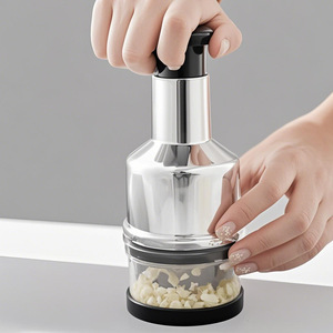 ที่บดกระเทียมสแตนเลสอเนกประสงค์ เครื่องมือครัวแบบใช้มือบดกระเทียมและผัก - Product Image 4