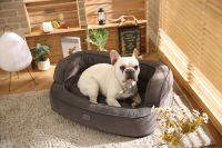 Canapé pour animaux de compagnie en peluche douce, lit amovible pour chien et chat, coussin confortable gris