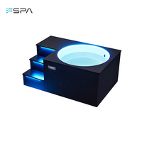 Baignoire autoportante en acrylique noire moderne avec éclairage LED intégré, qualité supérieure, fournie directement par l'usine