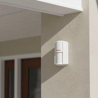 Sensor Gerak PIR Tahan Air Luar Ruangan ABS Teknologi Ganda Detektor Gerak Microwave PIR Kekebalan Hewan Peliharaan Jangkauan 12m DC 12V CE