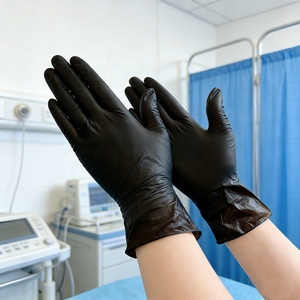 Gants en vinyle noir sans <span class=keywords><strong>latex</strong></span> étanche examen médical soins dentaires pour animaux de compagnie 4mil gants en PVC jetables sans poudre pour médecin - Product Image 3