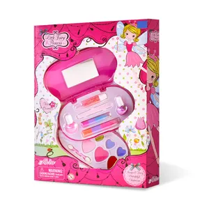 Kit de maquiagem real para meninas, brinquedo de maquiagem lavável para crianças