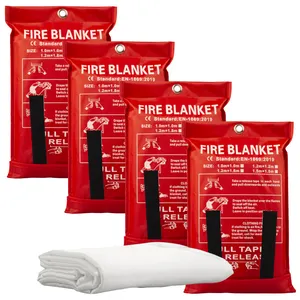 EN1869 2019 1m X 1m Retardant Safety Fiberglass Fire Blanket For Kitchen