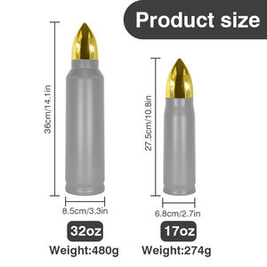 도매 맞춤형 17oz <span class=keywords><strong>32oz</strong></span> 분말 코팅 총알 텀블러 이중 벽 및 진공 절연 스테인레스 스틸 물병 - Product Image 2