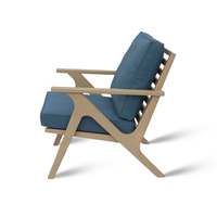 Fauteuil de détente en bois pour projet hôtelier, chaise longue individuelle rembourrée en tissu