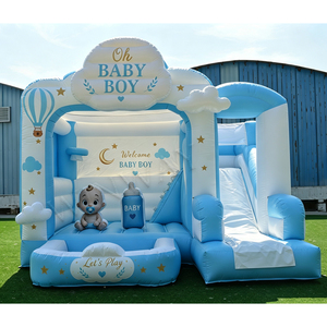 Château gonflable personnalisé sur le thème des bébés, combo commercial avec lit de saut gonflable pour événements de révélation du sexe et location pour fêtes de famille - Product Image 1