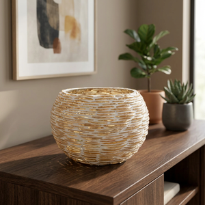 Porte-bougie en verre mosaïque or blanc de haute qualité avec couvercle, pot à bougie fait main, lanterne décorative pour la maison, décoration de Noël - Product Image 2