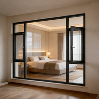 Ventanas Abatibles Horizontales Modernas de Aluminio con Puente Térmico, Vidrio Templado, Certificación Energy Star, Personalizadas de Fábrica para Villas y Hoteles
