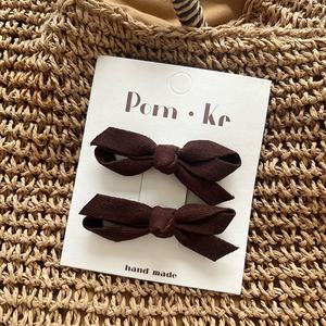 Pinces <span class=keywords><strong>à</strong></span> cheveux pour femmes, couleur unie, ruban, tissu, accessoires de mode faits <span class=keywords><strong>à</strong></span> la main. - Product Image 2