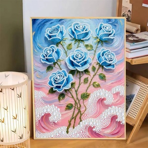 Kit de Bricolage Créatif Château de Feux d'Artifice à Peindre avec des Perles, Autocollant Artisanal Fait Main, Décoration Murale pour la Maison - Product Image 5