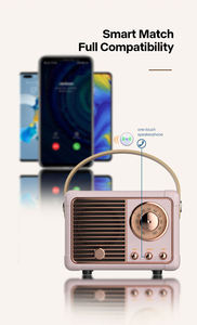 Haut-parleur Bluetooth rétro 5.0 avec son 360° °   Haut-parleur portable de style vintage avec son Hi-Fi, plusieurs modes de lecture et fonction d'appel mains libres - Product Image 2