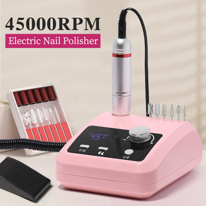 Ponceuse à ongles <span class=keywords><strong>électrique</strong></span> <span class=keywords><strong>professionnelle</strong></span> 45000 tr/min pour le polissage des ongles, le retrait du vernis gel et la pose de poudre de construction - Product Image 1
