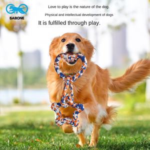 Toptan XUNQU Marka Çevre Dostu İnteraktif Kauçuk Evcil Hayvan Oyuncağı <span class=keywords><strong>3</strong></span> Bağlantılı Halka Büyük Köpekler 306g Biyobozunur Yatıştırıcı Isırma Oyuncağı - Product Image 5