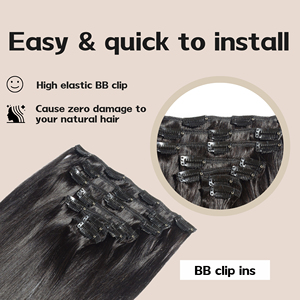 Extensioni di <span class=keywords><strong>Capelli</strong></span> Umani Remy di Lusso Senza Cuciture, Set Completo <span class=keywords><strong>per</strong></span> Tutta la Testa, Clip-in da Donatore Singolo, Vendita all'Ingrosso - Product Image 6