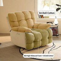 Sillón Reclinable Eléctrico Moderno con Masaje de 8 Puntos, Giratorio, Tipo Nube, para Sala de Estar u Hotel