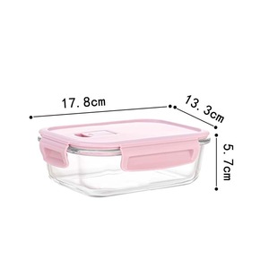 フレッシュキーピングボックスキッチン密閉型ランチボックス電子レンジ加熱オフィス高ホウケイ酸ガラス収納ボックス健康な学生学校 - Product Image 5