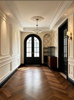 Îlot de cuisine modulaire de luxe en pierre frittée avec comptoir de bar, éclairage LED, placage décoratif, armoire suspendue, évier, charnière, écologique