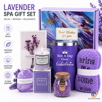 Coffret Cadeau Parfum d'Ambiance Haut de Gamme pour Elle avec Bougie Lavande et Masque en Soie pour Décoration de Suite de Luxe