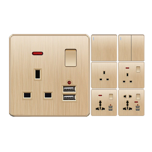 LangYeao British Standard Gold USB-Schalter Steckdose 1/2/Gangsc halter Universal für den Heimgebrauch mit Lade funktion - Product Image 2