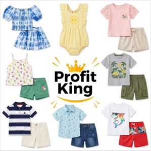 Conjunto de Ropa de Verano Informal para Niños, Pantalones Capri de Manga Corta para Niños y Niñas, Estilos Variados, Colores Surtidos, Envío en Paquete - Product Image 1