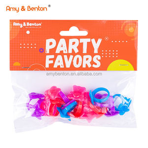 16 pièces filles bijoux en plastique anneaux colorés assortis anneaux en plastique jouet utiliser comme faveurs de fête pour Goody sacs Pinatas remplisseurs - Product Image 5