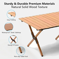 Table de camping pliante de grande qualité pour l'extérieur, table de pique-nique multifonctionnelle, mobilier en acier au carbone