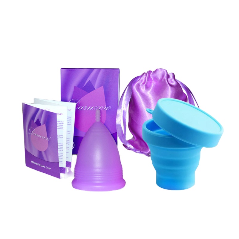 Eco-Friendly Reusable Menstrual Cup Set, Sanitary Period Cup, 100% Medical Silicone, Sterilizer, OEM