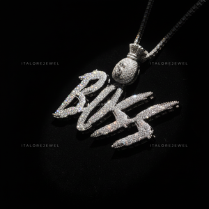 Colgante de letra MARC de plata 925 chapado en oro con moissanita, collar de alfabeto estilo hip hop, joyería de moda, regalo, amuleto, para fiesta, unisex - Product Image 5