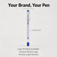 Stylos à bille transparents avec logo personnalisé, vente en gros, corps transparent, stylos promotionnels, encre bleue, noire, rouge avec clip