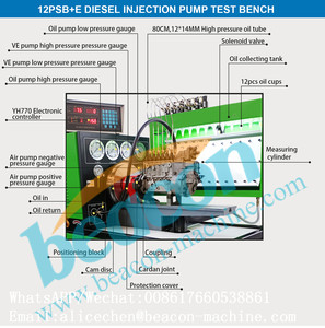 Máy kiểm tra đa chức năng thiết bị sửa chữa bơm phun dầu diesel dụng cụ sửa chữa xe hơi 12psb máy thử bơm phun nhiên liệu 12PSB+E - Product Image 2