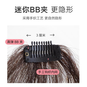 Peluca de cabello natural con rizos de lana, flequillo corto y rizado, parche de reemplazo capilar natural para la frente para mujeres - Product Image 5