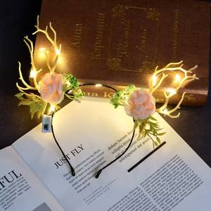 Diadema luminosa del mercado nocturno del día de Año Nuevo, producto pequeño, venta al por mayor, diadema de conejo <span class=keywords><strong>con</strong></span> orejas de gato, tocado de corona Flash - Product Image 4