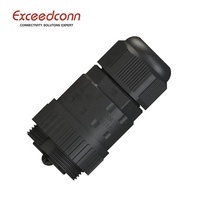 Conector LED Redondo con Abrazadera de Tornillo Hembra de 4 Pines y 450V CA, IP68, para Iluminación de Jardines y Paisajes