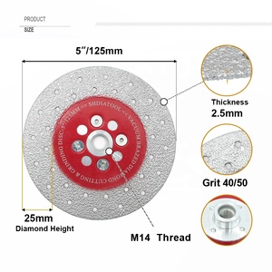 Disco abrasivo de corte de diamante soldado al vacío de doble cara de 5 pulgadas/125mm, rueda de corte para baldosas de mármol de granito de hormigón