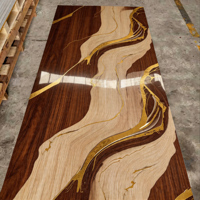 Panneau mural en PVC imitation bois de luxe, résistant à l'humidité et aux rayures, facile à installer, revêtement mural, panneaux UV pour la décoration de la maison et des hôtels