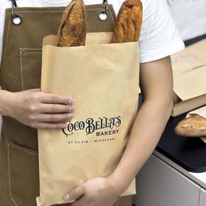 Sac à pain en papier kraft personnalisé, sac à sandwich en papier alimentaire, sac à beignets, baguette, fond pointu, sac en papier résistant à la graisse - Product Image 4