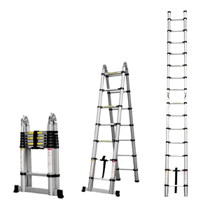 Échelle télescopique moderne en aluminium, <span class=keywords><strong>7</strong></span> <span class=keywords><strong>marches</strong></span>, 2 m, portable, capacité de 330 lb, angle d'escalade de 50°, hauteur extensible de 6,6 pieds - Product Image 5