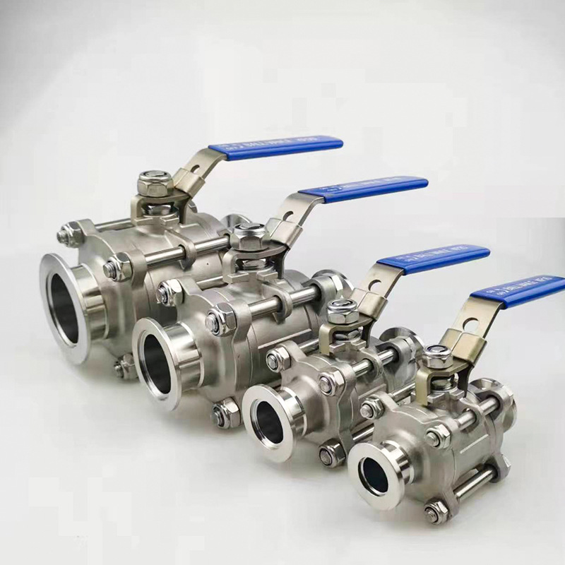 Санитарная нержавеющая сталь SS304/SS316L, ручной санитарный SS KF25 вакуумный шаровой кран для полупроводника, 3 шт.