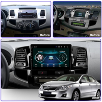 Radio Mobil Android 2 Din 9 Inch, Panggilan Telepon Handsfree, Pemutar DVD Mobil untuk Toyota Fortuner Hilux 2007 2008 2012 2014 2015