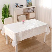 Nappe de table rectangulaire réutilisable en tissu blanc solide effet nacré irisé laser RNPT
