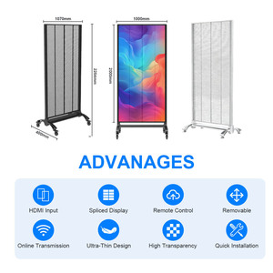 Commercial Movable Transparent <strong>Led</strong> <strong>Display</strong> Screen Poster Digital Signage with 4g Wifi Usb for Shopping Mall Glass Window <strong>Display</strong> - Product Image 2
