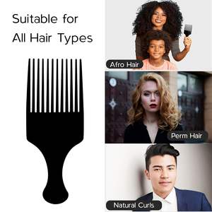 Pic à cheveux en plastique personnalisé de haute qualité Peignes <span class=keywords><strong>afro</strong></span> Peigne de salon de coiffure Dents larges pour femmes et hommes pour le toilettage et le coiffage - Product Image 4